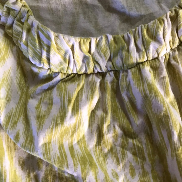 Ann Taylor sleeveless top lime green print sz L - Picture 5 of 6
